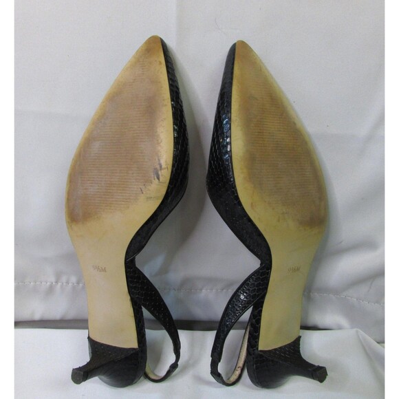 Talbots Shoes Womens Size 9.5M Darci3E Leather Slingback Heels Dressy Dark Blue - Picture 14 of 16